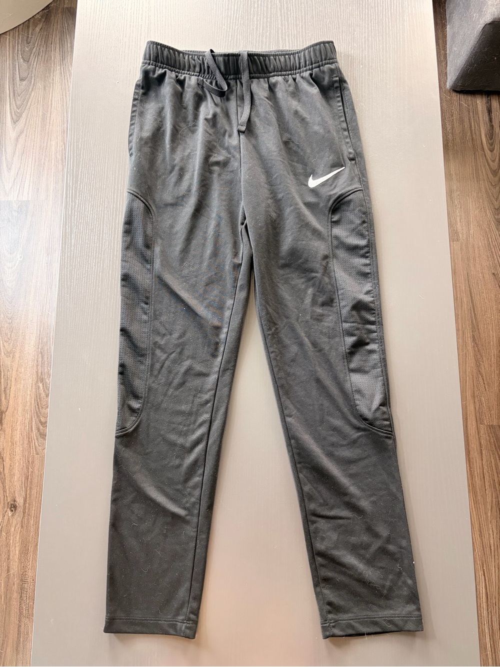 Nike Black Athletic Jogger Pants with White Swoosh